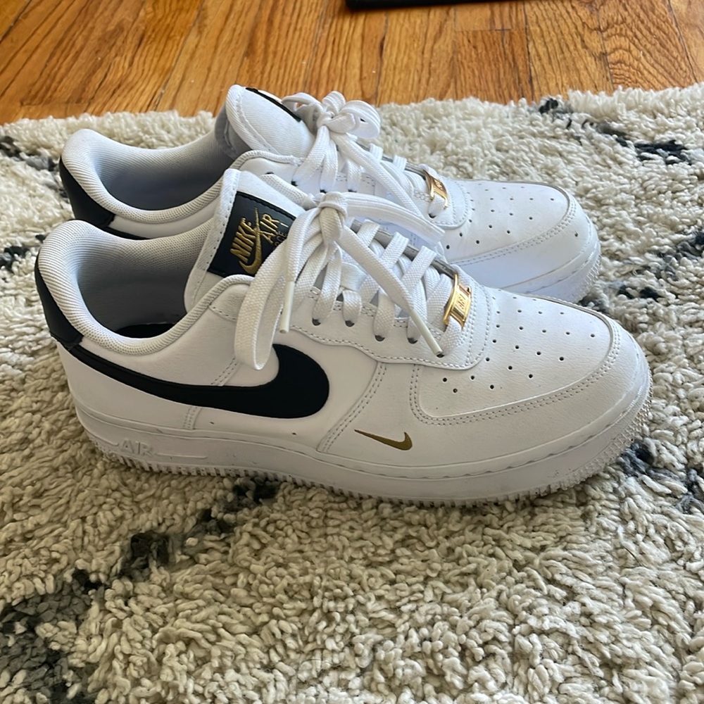 White and Black Air Force 1 with gold